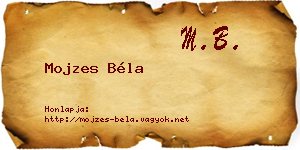 Mojzes Béla névjegykártya