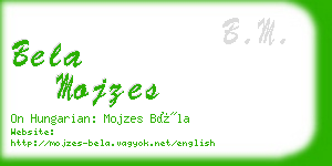 bela mojzes business card